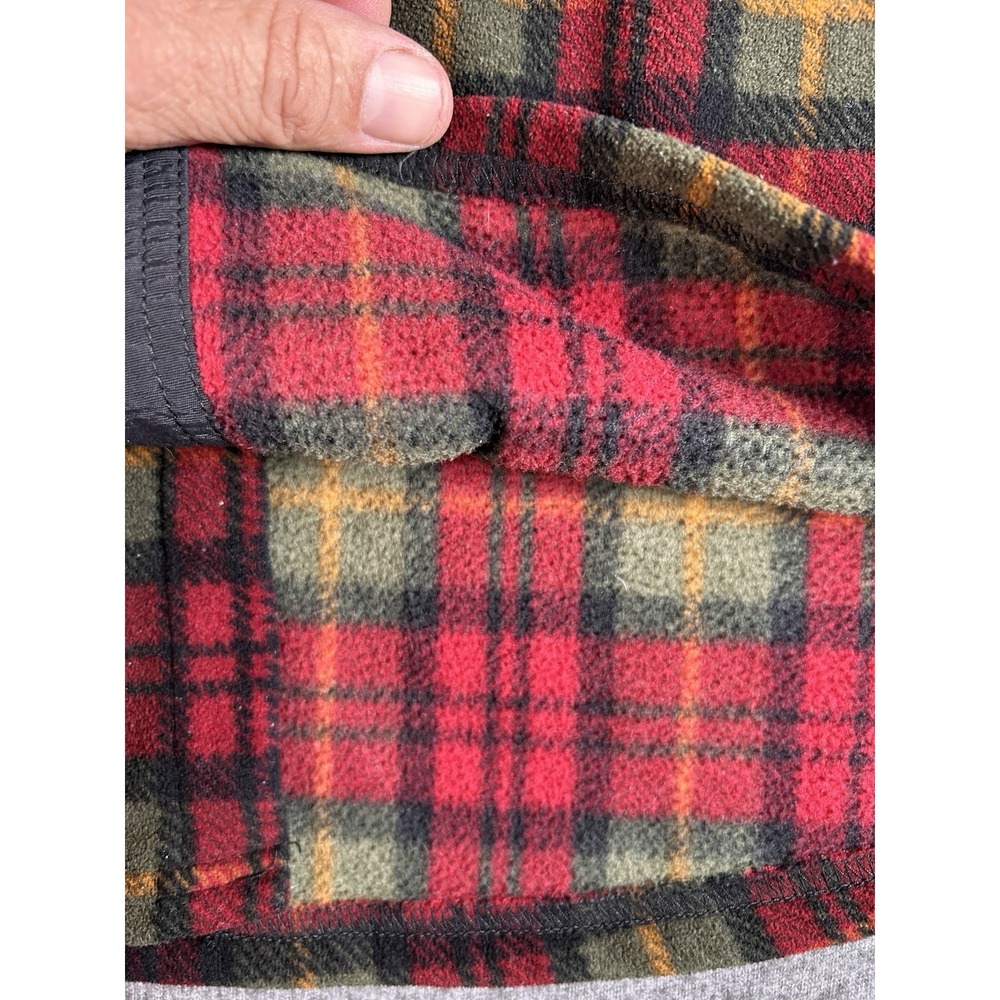 Vintage LL Bean Men Size Large Button Down Top Red‎ Green Flannel Plaid Cotton - Picture 5 of 8